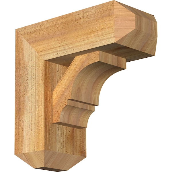 Ekena Millwork Balboa Craftsman Rough Sawn Bracket w/ Offset Brace, Western Red Cedar, 6"W x 14"D x 14"H BKT0604X14X14BOA04RWR - main